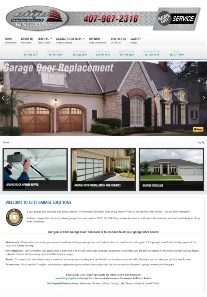 ELITE GARAGE DOOR SERVICES WEB LONG